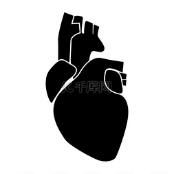 颈动脉硬化示意图图片_人类的心脏图标。