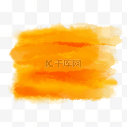 橙色水彩素材图片_笔刷晕染渐变不规则水彩橙色
