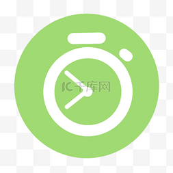 闹钟圆形图片_淡绿色定时闹钟圆形卡通instagram图