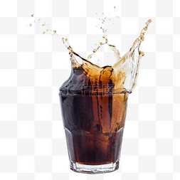 棕色饮料图片_玻璃杯棕色碳酸饮料可乐