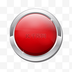 圆形红色立体图片_立体仿真红色按钮