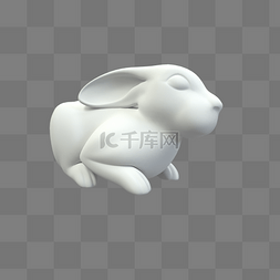 C4D白色小兔子模型