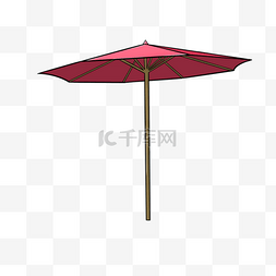 大伞图片_红色沙滩伞剪贴画