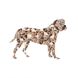 模式运行图片_宠物狗彩色马赛克图案。