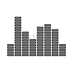 音乐吉他logo图片_音乐均衡器黑色图标。