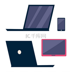 手机平板电脑图标图片_孤立在白色背景上的现代电子设备