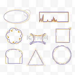 简约圆形线条图片_双色简约边框