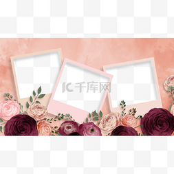 粉色花卉相框图片_花卉相册粉色玫瑰花相框