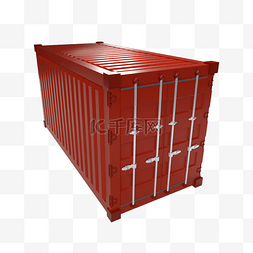 c4d集装箱图片_3D立体红色仿真集装箱货箱