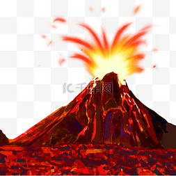 爆发图片_游戏岩浆山爆发