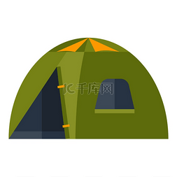 旅游活动图标图片_帐篷插图露营旅游和旅行的图像或