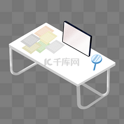 放大镜图片_商务办公桌
