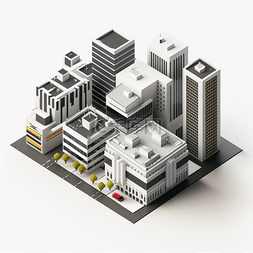 商务电竞风图片_3D现代城市建筑元素