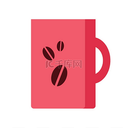 咖啡被图片_被隔绝的红色咖啡杯。