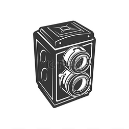 电影仪器图片_旧相机或胶卷卷轴和胶卷条盒隔离