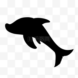 跳跃的海豚黑色剪影