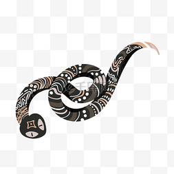 波西米亚风格深色花纹蛇