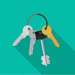 钥匙串图片_一串钥匙.. 带戒指的钥匙。