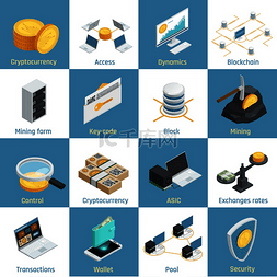 块链图片_带有用于加密货币挖掘、区块链和