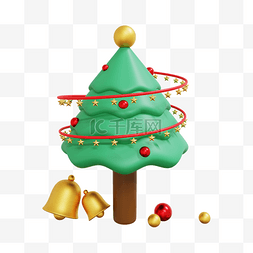 麋鹿圣诞炫酷图片_3DC4D立体圣诞圣诞节圣诞树