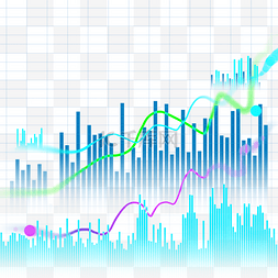 蓝色线状图片_股票市场走势图波动分析图解