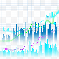 走势蓝色图片_股票市场走势图波动分析图解