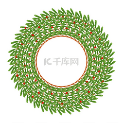 点缀的花图片_由野生瑞香树枝制成的大绿色花环