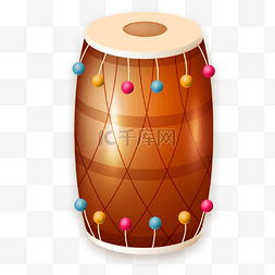 民族打击乐器图片_棕色印度丰收节的手鼓