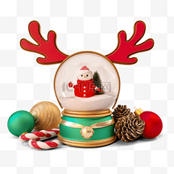 立体图形装饰背景图片_圣诞节水晶球