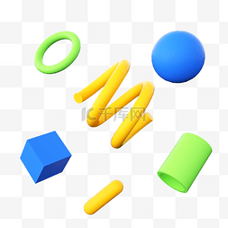 c4d圆柱素材图片_C4D立体几何物体