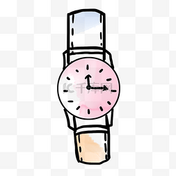 粉色简约水彩晕染手表