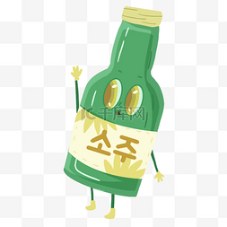 举手的韩国烧酒瓶