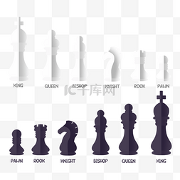 国际象棋剪纸风格棋子竞争