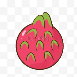 水果火龙果粉红色可爱圆形