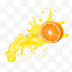 果汁橙图片_喷溅果汁橙汁