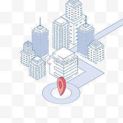 科技感城市线条图片_线性城市地标建筑
