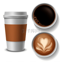 咖啡杯白色的图片_外卖咖啡杯。