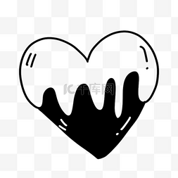 黑白心形图案