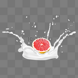合成水果图片_创意新鲜水果牛奶合成