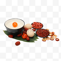 抹茶糯米糍图片_端午端午节包粽子糯米粽叶食材