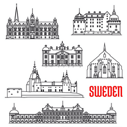 瑞典国徽图片_瑞典的历史建筑。 