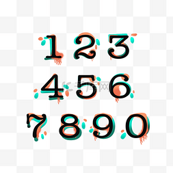 数字组合图形图片_创意色彩抽象数字组合