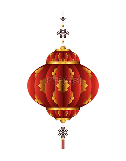 金灯笼矢量设计分离的中国红