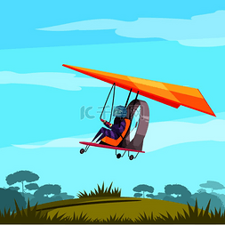 海报活动素材图片_跳伞极限运动冒险平面抽象海报与