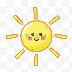 黄色简约可爱表情卡通太阳