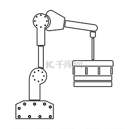 生产制造图标图片_机械手操纵器黑色图标。