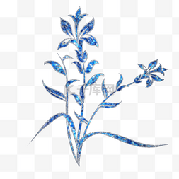 满族纹饰图片_欧式风格蓝色水晶花卉
