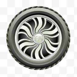 黑色轮毂图片_螺旋钢圈轮胎
