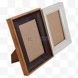 照片木质相框图片_两个简约相框桌面摆件方形