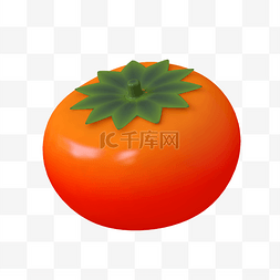 好人好事剪影图片_橙色C4D立体柿子水果